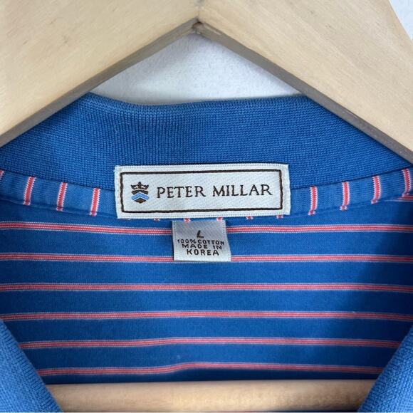 Lot of 2 Peter Millar Polo Performance Striped Golf Shirts Size Large - Picture 5 of 12